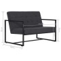 Sofá de 2 plazas con reposabrazos acero y tela gris oscuro by vidaXL, Sofas - Ref: Foro24-282162, Price: 184,68 €, Discount: %