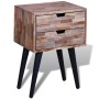 Mesita de noche con 2 cajones madera de teca reciclada de vidaXL, Mesitas de noche - Ref: Foro24-241711, Precio: 96,67 €, Des...