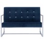 Two seater sofa with chrome armrests and blue velvet by vidaXL, Sofas - Ref: Foro24-282166, Price: 154,80 €, Discount: %