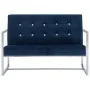 Two seater sofa with chrome armrests and blue velvet by vidaXL, Sofas - Ref: Foro24-282166, Price: 170,53 €, Discount: %