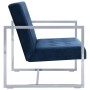 Two seater sofa with chrome armrests and blue velvet by vidaXL, Sofas - Ref: Foro24-282166, Price: 154,80 €, Discount: %
