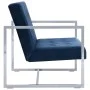 Two seater sofa with chrome armrests and blue velvet by vidaXL, Sofas - Ref: Foro24-282166, Price: 170,53 €, Discount: %