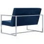 Two seater sofa with chrome armrests and blue velvet by vidaXL, Sofas - Ref: Foro24-282166, Price: 170,53 €, Discount: %