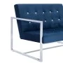 Two seater sofa with chrome armrests and blue velvet by vidaXL, Sofas - Ref: Foro24-282166, Price: 170,53 €, Discount: %