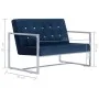 Two seater sofa with chrome armrests and blue velvet by vidaXL, Sofas - Ref: Foro24-282166, Price: 170,53 €, Discount: %