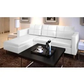3 seater sectional sofa white artificial leather by vidaXL, Sofas - Ref: Foro24-241980, Price: 566,84 €, Discount: %