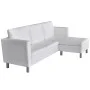 3-Sitzer-Sofagarnitur aus weißem Kunstleder von vidaXL, Sofas - Ref: Foro24-241980, Preis: 565,55 €, Rabatt: %