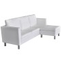3-Sitzer-Sofagarnitur aus weißem Kunstleder von vidaXL, Sofas - Ref: Foro24-241980, Preis: 430,32 €, Rabatt: %
