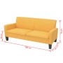 3-seater sofa 180x65x76 cm yellow by vidaXL, Sofas - Ref: Foro24-244713, Price: 312,02 €, Discount: %