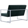2 seater sofa with chrome armrests dark green velvet by vidaXL, Sofas - Ref: Foro24-282164, Price: 164,48 €, Discount: %