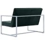 2 seater sofa with chrome armrests dark green velvet by vidaXL, Sofas - Ref: Foro24-282164, Price: 153,13 €, Discount: %