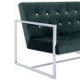 2 seater sofa with chrome armrests dark green velvet by vidaXL, Sofas - Ref: Foro24-282164, Price: 164,48 €, Discount: %