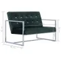 2 seater sofa with chrome armrests dark green velvet by vidaXL, Sofas - Ref: Foro24-282164, Price: 153,13 €, Discount: %