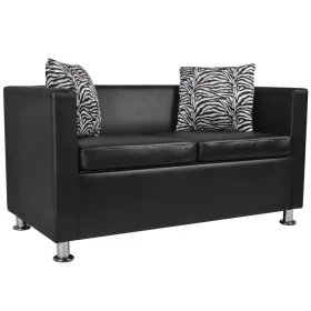 2 seater black artificial leather sofa by vidaXL, Sofas - Ref: Foro24-242209, Price: 224,81 €, Discount: %