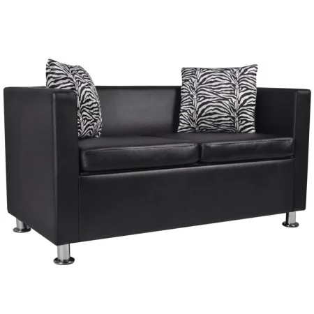 2 seater black artificial leather sofa by vidaXL, Sofas - Ref: Foro24-242209, Price: 224,81 €, Discount: %