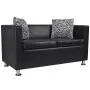 2 seater black artificial leather sofa by vidaXL, Sofas - Ref: Foro24-242209, Price: 224,81 €, Discount: %