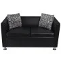 2 seater black artificial leather sofa by vidaXL, Sofas - Ref: Foro24-242209, Price: 224,81 €, Discount: %