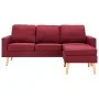 Sofá de 3 plazas con reposapiés de tela rojo vino tinto by vidaXL, Sofas - Ref: Foro24-288730, Price: 317,02 €, Discount: %