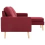 Sofá de 3 plazas con reposapiés de tela rojo vino tinto by vidaXL, Sofas - Ref: Foro24-288730, Price: 317,02 €, Discount: %