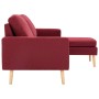 Sofá de 3 plazas con reposapiés de tela rojo vino tinto by vidaXL, Sofas - Ref: Foro24-288730, Price: 321,06 €, Discount: %