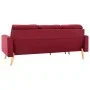 Sofá de 3 plazas con reposapiés de tela rojo vino tinto by vidaXL, Sofas - Ref: Foro24-288730, Price: 317,02 €, Discount: %