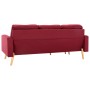 Sofá de 3 plazas con reposapiés de tela rojo vino tinto by vidaXL, Sofas - Ref: Foro24-288730, Price: 321,06 €, Discount: %