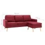 Sofá de 3 plazas con reposapiés de tela rojo vino tinto by vidaXL, Sofas - Ref: Foro24-288730, Price: 317,02 €, Discount: %