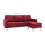 Sofá de 3 plazas con reposapiés de tela rojo vino tinto by vidaXL, Sofas - Ref: Foro24-288730, Price: 321,06 €, Discount: %