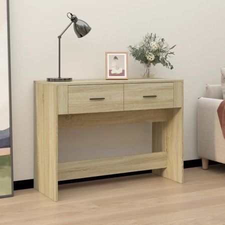 Mesa consola madera contrachapada roble Sonoma 100x39x75 cm de vidaXL, Mesas - Ref: Foro24-816779, Precio: 67,38 €, Descuento: %
