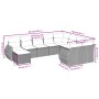 Set de sofás de jardín 10 pzas cojines ratán sintético negro