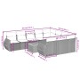 Set de sofás de jardín 11 pzas y cojines ratán sintético gris