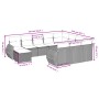 Set de sofás de jardín 11pzas con cojines ratán sintético beige