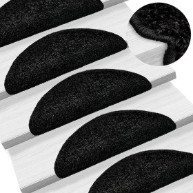 Alfombrillas para escaleras 10 unidades 56x17x3 cm Negro