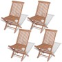Klappbare Gartenstühle 4 Einheiten aus massivem Teakholz von vidaXL, Gartenstühle - Ref: Foro24-43040, Preis: 232,43 €, Rabat...