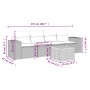 Set de muebles de jardín 5 pzas y cojines ratán sintético negro