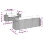 Set de muebles de jardín 6 pzas y cojines ratán sintético gris