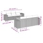 Set de sofás de jardín 7 piezas con cojines ratán PE gris