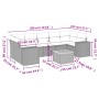 Set de sofás de jardín 8 pzas y cojines ratán sintético gris