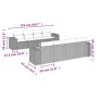 Set de muebles de jardín 9 pzas y cojines ratán sintético gris
