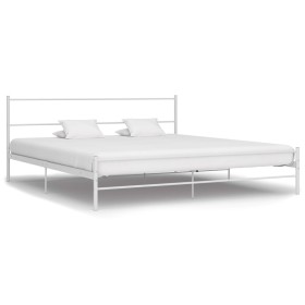 Estructura de cama de metal blanco 200x200 cm