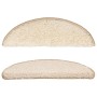 Alfombrillas para escaleras 10 unidades 56x17x3 cm Crema