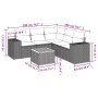 Set de muebles de jardín 6 pzas y cojines ratán sintético gris