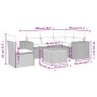 Set de muebles de jardín 6 pzas y cojines ratán sintético gris