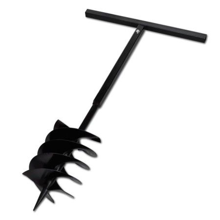 Earth drill with triple spiral handle black steel 200 mm by vidaXL, Helical augers - Ref: Foro24-141028, Price: 59,64 €, Disc...
