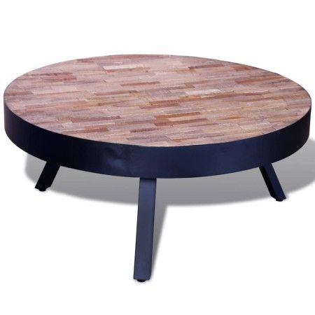 Round coffee table made of recycled teak wood by vidaXL, Coffee table - Ref: Foro24-241714, Price: 143,57 €, Discount: %