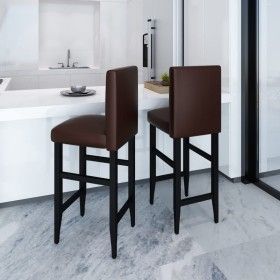 Küchenhocker 2 Einheiten dunkelbraunes Kunstleder von vidaXL, Küchenhocker - Ref: Foro24-240072, Preis: 196,07 €, Rabatt: %