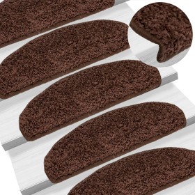 Felpudos para escaleras 10 unidades 65x21x4 cm Marrón