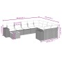 Set de sofás de jardín 10 pzas cojines ratán sintético negro