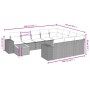 Set de sofás de jardín 11pzas con cojines ratán sintético beige