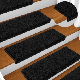 Alfombrillas para escaleras 10 unidades 65x21x4 cm Negro Borde